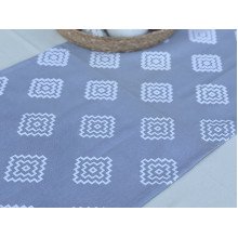 Table runner made of water-repellent fabric 45x170 DUCK gray geometry 1003-10 Grey