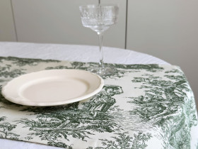Раннер на стол из водоотталкивающей ткани 45x170 DUCK Italiano 30497-Green