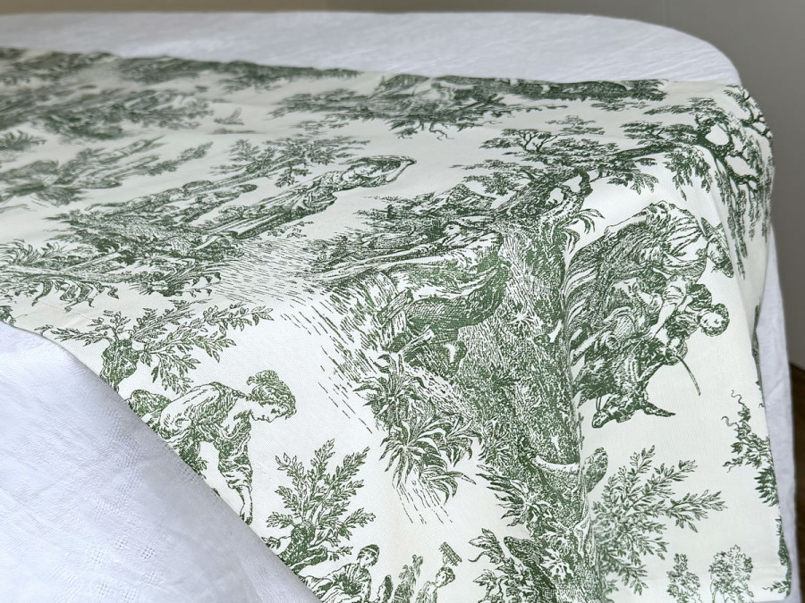 Table runner made of water-repellent fabric 45x170 DUCK Italiano 30497-Green