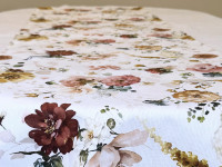 Table runner made from water-repellent fabric, 45x170, DUCK, grey with flowers, 7195-1