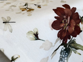 Раннер на стол из водоотталкивающей ткани 45x170 DUCK серый с цветочным узором, 7195-1