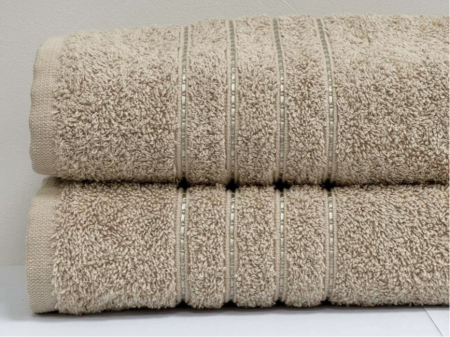 Полотенце махровое 70x140 Ecotton Бежевое 420