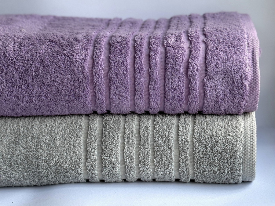 Полотенце махровое 70x140 Ecotton Серое 550