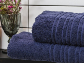 Полотенце махровое 70x140 Ecotton Темно синее 550