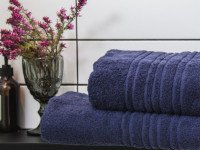 Полотенце махровое 50x100 Ecotton Темно синее 550