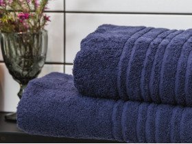 Полотенце махровое 50x100 Ecotton Темно синее 550