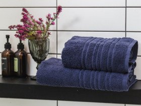 Полотенце махровое 70x140 Ecotton Темно синее 550