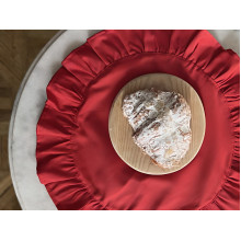 Napkin with ruffles, round, diameter 43 cm, placemat, red, 4070 Red