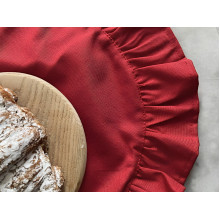 Napkin with ruffles, round, diameter 43 cm, placemat, red, 4070 Red