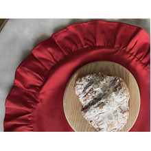 Napkin with ruffles, round, diameter 43 cm, placemat, red, 4070 Red