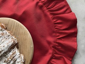 Серветка з рюшами кругла Діаметром 43 см плейсмат червона 4070 Red