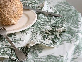 Салфетка с рюшами круглая Диаметром 43 см плейсмат Italiano 30497-Green