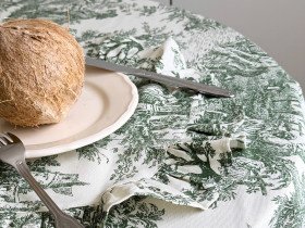 Салфетка с рюшами круглая Диаметром 43 см плейсмат Italiano 30497-Green