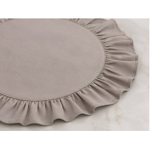 Round napkin with ruffles Diameter 43 cm Placemat gray color grey