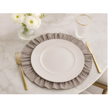 Round napkin with ruffles Diameter 43 cm Placemat gray color grey
