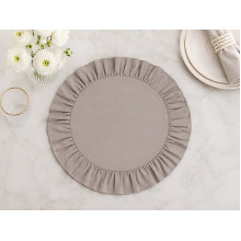 Round napkin with ruffles Diameter 43 cm Placemat gray color grey