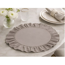 Round napkin with ruffles Diameter 43 cm Placemat gray color grey