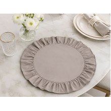 Round napkin with ruffles Diameter 43 cm Placemat gray color grey