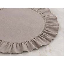 Round napkin with ruffles Diameter 43 cm Placemat gray color grey