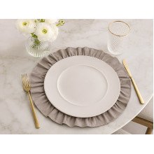 Round napkin with ruffles Diameter 43 cm Placemat gray color grey