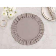 Round napkin with ruffles Diameter 43 cm Placemat gray color grey
