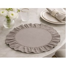 Round napkin with ruffles Diameter 43 cm Placemat gray color grey
