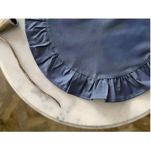Серветка з рюшами кругла Діаметром 43 см плейсмат синього кольору 4066 Blue