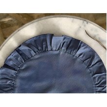 Серветка з рюшами кругла Діаметром 43 см плейсмат синього кольору 4066 Blue