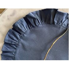 Серветка з рюшами кругла Діаметром 43 см плейсмат синього кольору 4066 Blue