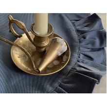Серветка з рюшами кругла Діаметром 43 см плейсмат синього кольору 4066 Blue