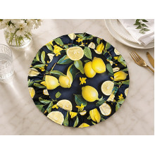 Round ruffled napkin Diameter 43 cm Placemat with lemons Sicily
