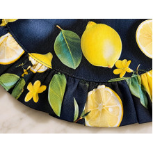 Round ruffled napkin Diameter 43 cm Placemat with lemons Sicily