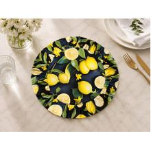 Round ruffled napkin Diameter 43 cm Placemat with lemons Sicily