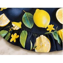 Round ruffled napkin Diameter 43 cm Placemat with lemons Sicily