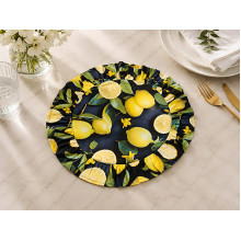 Round ruffled napkin Diameter 43 cm Placemat with lemons Sicily