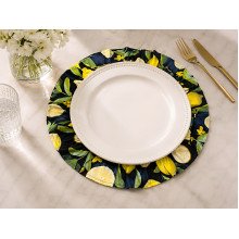 Round ruffled napkin Diameter 43 cm Placemat with lemons Sicily