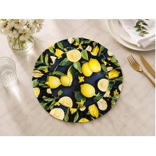 Round ruffled napkin Diameter 43 cm Placemat with lemons Sicily