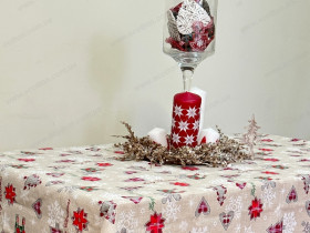 Скатерть 150x220 Ecotton Рогожка Новогодние игрушки