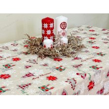 Скатерть 150x220 Ecotton Рогожка Новогодние игрушки