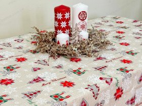 Скатерть 150x180 Ecotton Рогожка Новогодние игрушки