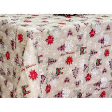 Скатерть 150x220 Ecotton Рогожка Новогодние игрушки