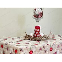 Скатерть 150x220 Ecotton Рогожка Новогодние игрушки