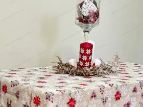 Скатерть 150x180 Ecotton Рогожка Новогодние игрушки