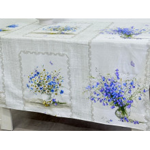 Скатерть 150x220 Ecotton Рогожка Полевые цветы 11998/1