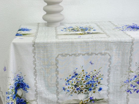 Скатерть 150x150 Ecotton Рогожка Полевые цветы 11998/1