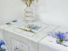 Скатерть 150x150 Ecotton Рогожка Полевые цветы 11998/1