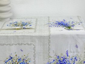 Скатерть 150x150 Ecotton Рогожка Полевые цветы 11998/1
