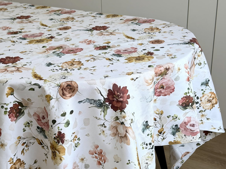 Скатертина 170x150 Ecotton DUCK з квітами 7195-1