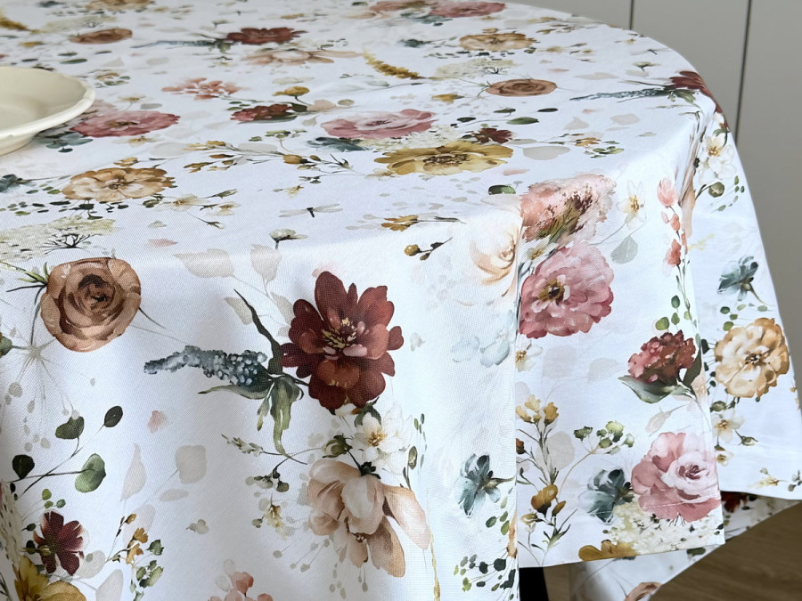 Скатертина 170x150 Ecotton DUCK з квітами 7195-1