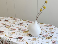 Ecotton DUCK tablecloth, 170x150, with flowers, 7195-1